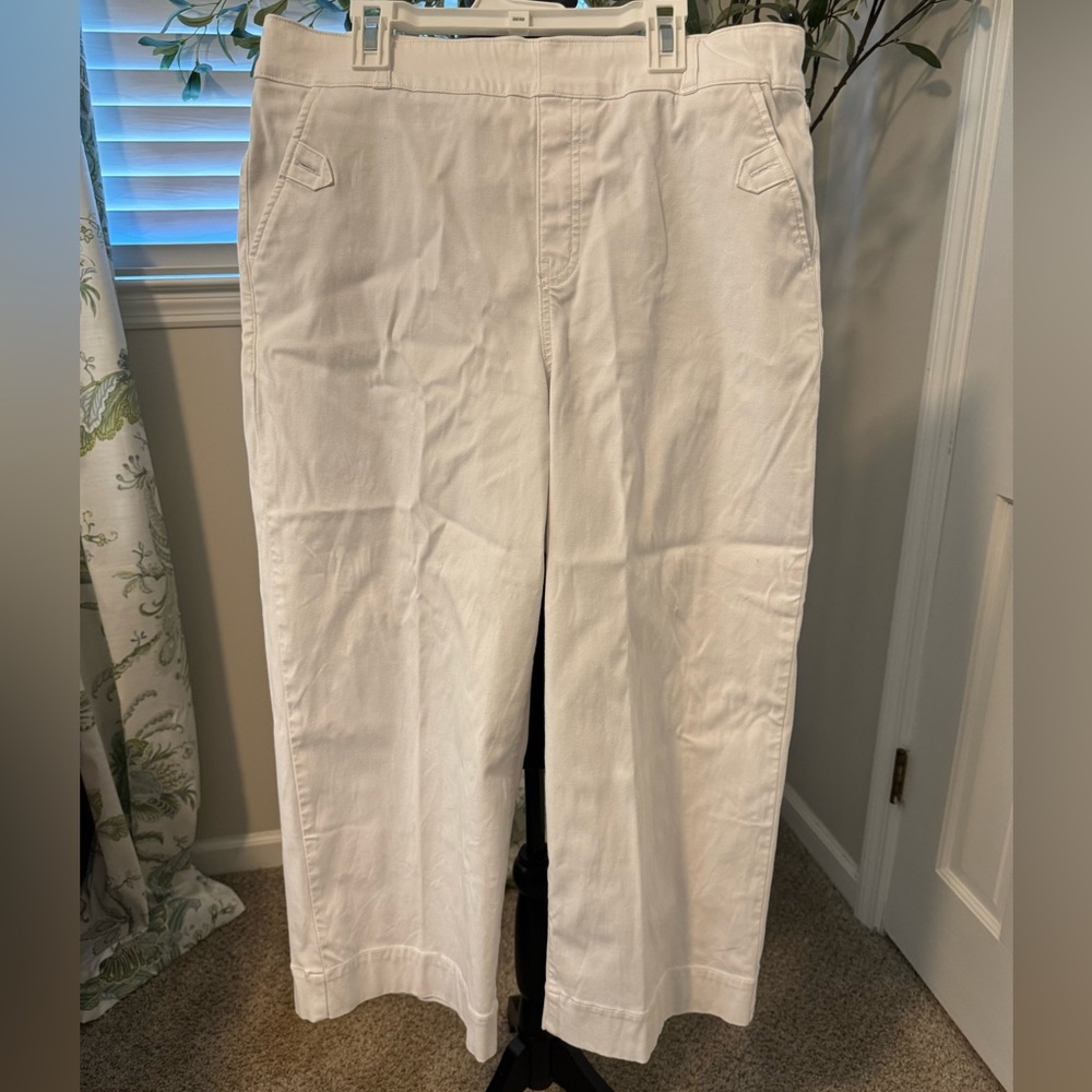 Spanx Stretch Twill wide leg cropped pants